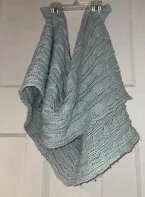 Extra Large Thick Cable Knit Scarf In Pastel Green From Warehouse • £0.99