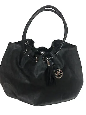 MICHAEL  Kors MK Signature Black Pebbled Leather Medium East West Ring Tote Bag • $52