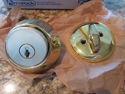 Vtg AMEROCK Polished Brass Finish Deadbolt Lockset B-47753 • $11.99