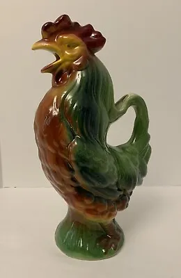 Saint Clément Vintage French Barbotine Majolica Gallic Rooster Absinthe Pitcher • $199.97