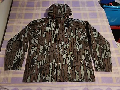 Vintage CABELAS Treebark Camo Gore-Tex Hooded Jacket Size Large Made In Usa • $129