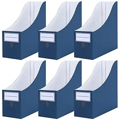 6 Pack Magazine File Holders Cardboard Magazine Holder With Labels • $23.45