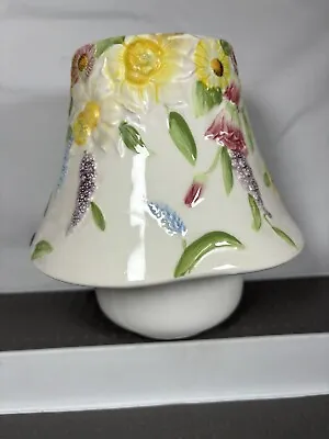 Yankee Candle Jar Shade Wax Burner Floral Pattern Burner White Flowers Garden • £18.99
