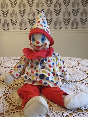 GUND CIRCUS CLOWN 19  Rubber Face Removeable Clothes Vintage • $40