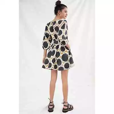 Anthropologie Maeve Organic Cotton Puff Sleeve Destin Mini Dress Size M  • $65