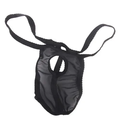 Men's Black Mesh Open Pouch G-string Thong Posing Strap T-back Underwear • £4.60