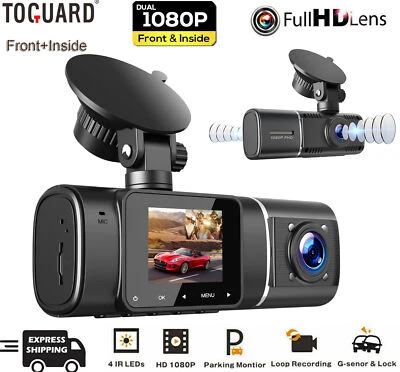 TOGUARD Uber Dual Dash Cam FHD 1080P Front Cabin Car Dash Camera IR Night Vision • $69.99