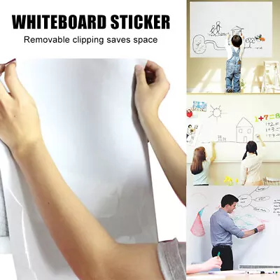 Magic Whiteboard Sticker Roll Up Erasable Whiteboard Wall Sticker + 3 Pens • $19.66