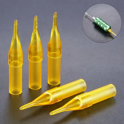 $6.33 • Buy 25Pcs Yellow Disposable Sterile Tattoo Nozzle Tip 3-11RL Tattoo Body Art Supply