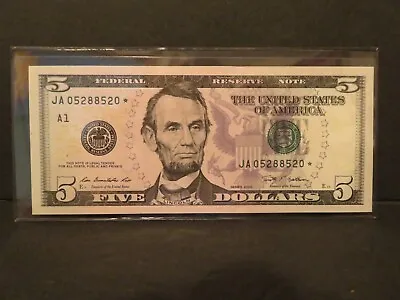 $5 2009 **Star** Federal Reserve Note Five Dollar Boston- Unc. ~ 811-3 • $24.95
