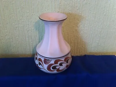 Radford Vintage Pottery Vase Hand Painted - White And Brown • £6.99