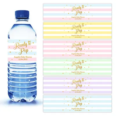 Personalised Baby Shower Water Bottle Drink Labels Stickers Party Favours  • £4.99