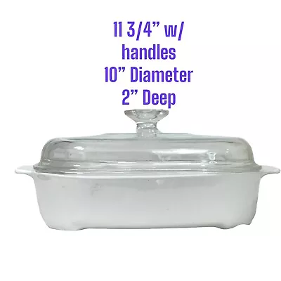 Corning Ware Casserole Dish MW-A-10 Microwave Browning Pyrex LidA - 12 -C Square • $9.02