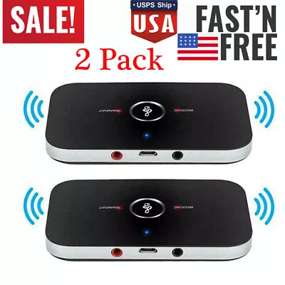 2X2in1 Bluetooth Transmitter&Receiver Wireless A2DP Home TV Stereo Audio Adapter • $16.99