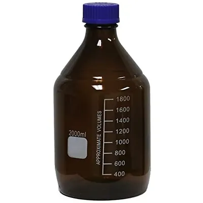 Karter Scientific 2000ml Amber Glass Round Media Storage Bottle (Single) • $32.99