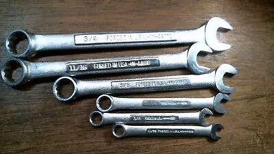 6 Craftsman USA SAE Combination Wrenches 12 Point VV  11/32 To 3/4 Used • $8.78