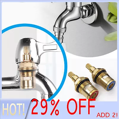 2PCS Replacement Tap Cartridge Valve 1/2 Ceramic Disc Gland Quarter Turn 20Teeth • £4.89