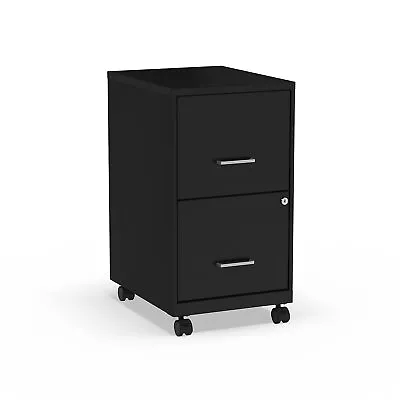 Staples 2-Drawer Vertical File Cabinet Locking Letter Black 18 D (52145) 2806665 • $140.57