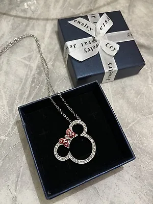 Authentic Swarovski Crystal Minnie Mouse Necklace From Disneyland Paris • £24.99