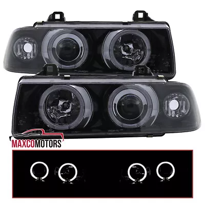 Smoke Projector Headlights Fits 1992-1998 BMW E36 318i 325i 328i M3 Halo LH+RH • $156.49