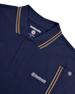 £21.99 • Buy Lambretta Mens Polo Shirt Twin Tipped Lambretta Polo Shirt Navy M-4XL