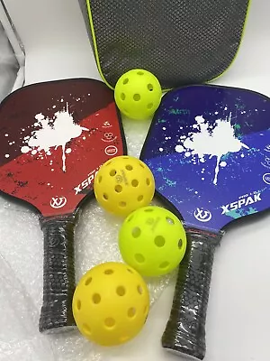 Open Box Xspak Pickleball Paddle Set  2 Paddles  4 Balls And A Bag • $40