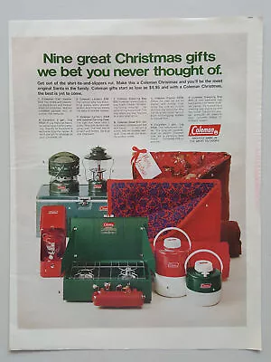 1970 Coleman Heater Lantern Stove Sleeping Bag Cooler Xmas Vtg Magazine Print Ad • $1.99