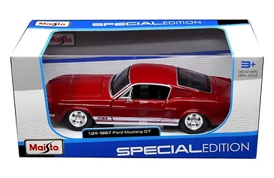 Maisto 1967 67 Ford Mustang Gt 1/24 Diecast Model Car Red 31260 Rd • $15.70