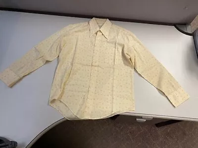 Vintage 70s Cascade Thin Button Up Shirt Men Size M Long Collar Retro Disco Dad • $7.99