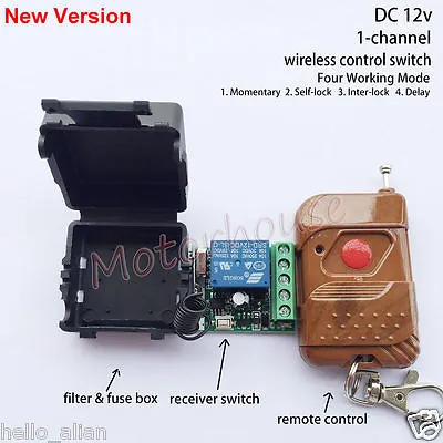 DC 12v Wireless RF Remote Control Switch Momentary On/off Transmitter Receiver • £6.90