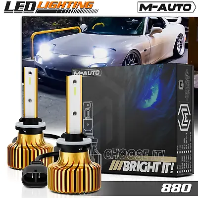 Pair H27W/1 880 6500K LED Headlight Bulb CSP Chip High/Low Beam Fog Lamp DRL Kit • $35.99