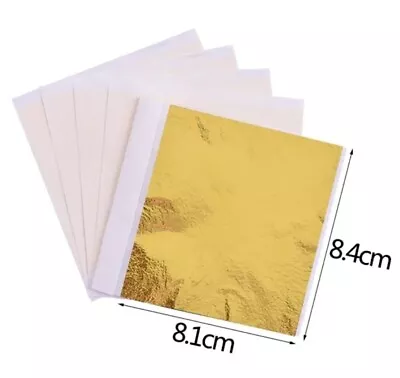 6 Sheets Edible Gold Leaf 8.5cm X 8.5cm 24 Carat Loose Cake Decoration UK • £4.99