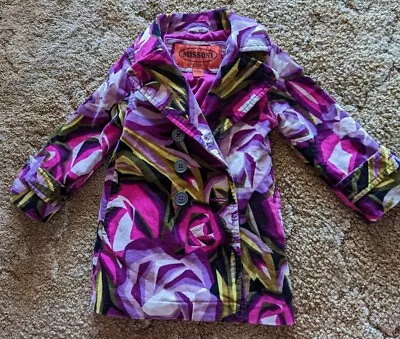 Missoni Target Floral Abstract Velvet Trench Coat Juniors Small • $15