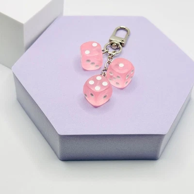 Playing Dice Key Ring / Dice Keychain / Dice Keyring / Poker Keychain / Gift Bag • £4.50