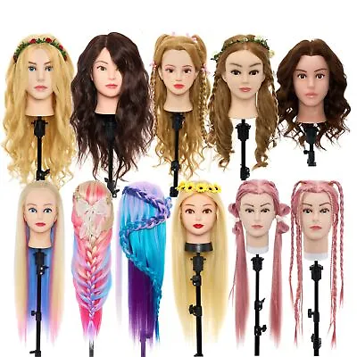 Real Human Hair Training Head Cosmetology Makeup Face Painting Mannequin Doll • £26.59