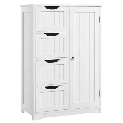 Bathroom Floor Cabinet With 4 Drawers And Inner Adjustable Shelf Cabinet Used • $49.99