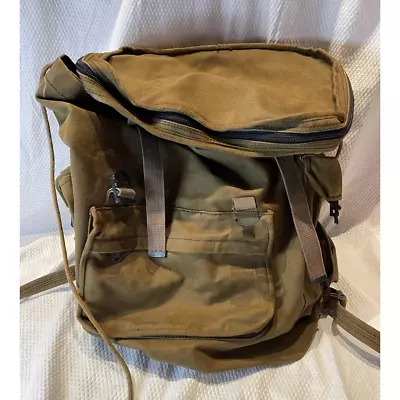 Vintage Military Style Green Canvas Rucksack Backpack LARGE • $30