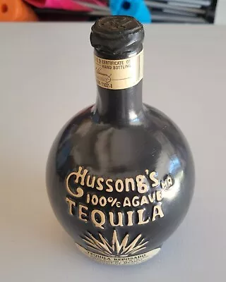 Vintage Empty HUSSONG'S 100%  AGAVE TEQUILA 750ml POTTERY JUG /Bottle. Nice!!! • $9.99