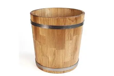 Oak Barrel Planter 5-10 L Handmade Wood Flower Pot Wooden Garden Patio Outdoor • $44