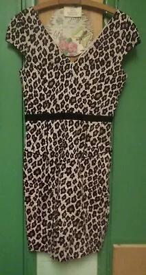 Oasis Wiggle Dress - Size 12 - Leopard Print. • £5.50