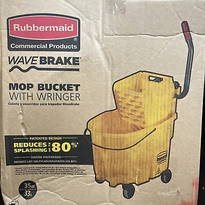 Rubbermaid Commercial Products WaveBrake 35 Qt. Plastic Mop Bucket With Wringer • $79.99