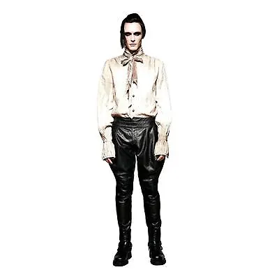 Adult Men's Distressed White Steampunk Victorian Pirate Ruffle Costume Shirt Top • $51.96