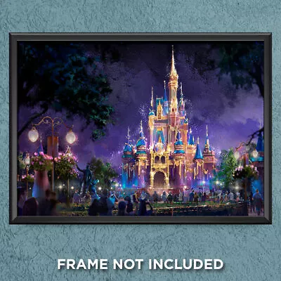 Disney World 50th Anniversary Magic Kingdom Print Poster Castle Celebration 3604 • $29.95