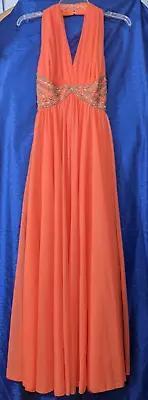 Mike Benet Evening Gown Formal Dress ~ Vibrant Salmon Pink ~ Size 6 • $78