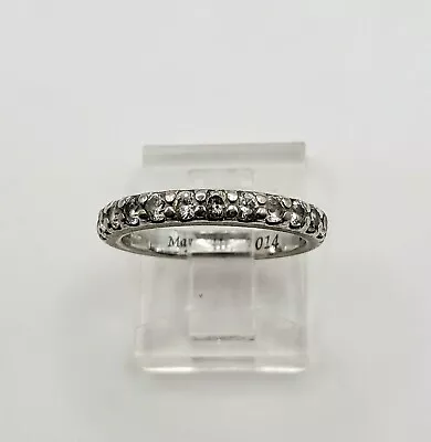 Sterling Silver Band Ring Size L. CZ Stones. Hallmarked 925 BGE. May 30 2014  • £15