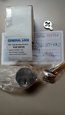 General Lock MORTISE CYLINDER MC-118-SE-626-ST-KA2 1-1/8  Schlage E Keyway NOS • $19.19