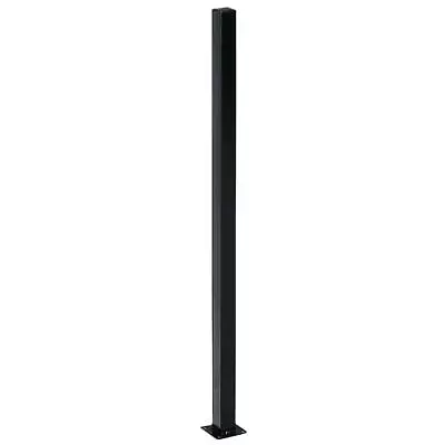 2 In. X 2 In. X 4 Ft. Black Metal Fence Post With Flange And Post Cap FPSO248PUS • $37