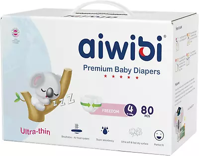 Baby Nappies Size 4 9-14kg 80 Piece Ultra Thin & Lightweight Quick Dry Unisex Co • $63.72