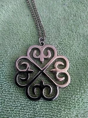 Vintage Pendant - Large Silver Tone Celtic Style -Chain Included • $10