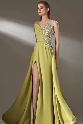 Mnm Couture Illusion A-line Slit Gown Size 0 • $900